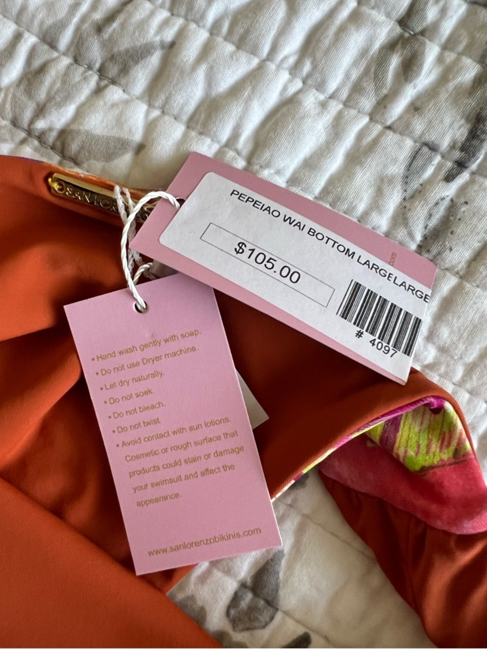 San Lorenzo NWT Pepeiao Wai Reversible Bikini in Rust Orange and Pink • L - Picture 6 of 8